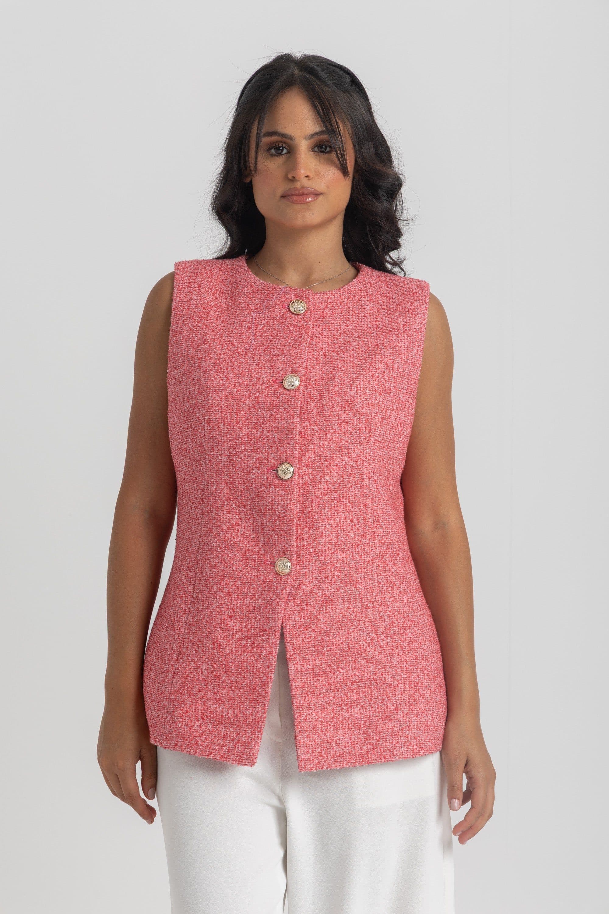Tweed Button Vest